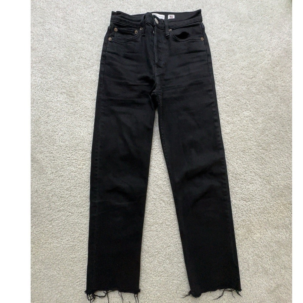 RE/DONE Mid-Rise Straight Leg Jeans Size 25 Black